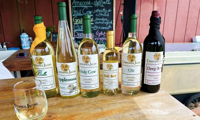 bottles of wine at Pennings Vineyards
